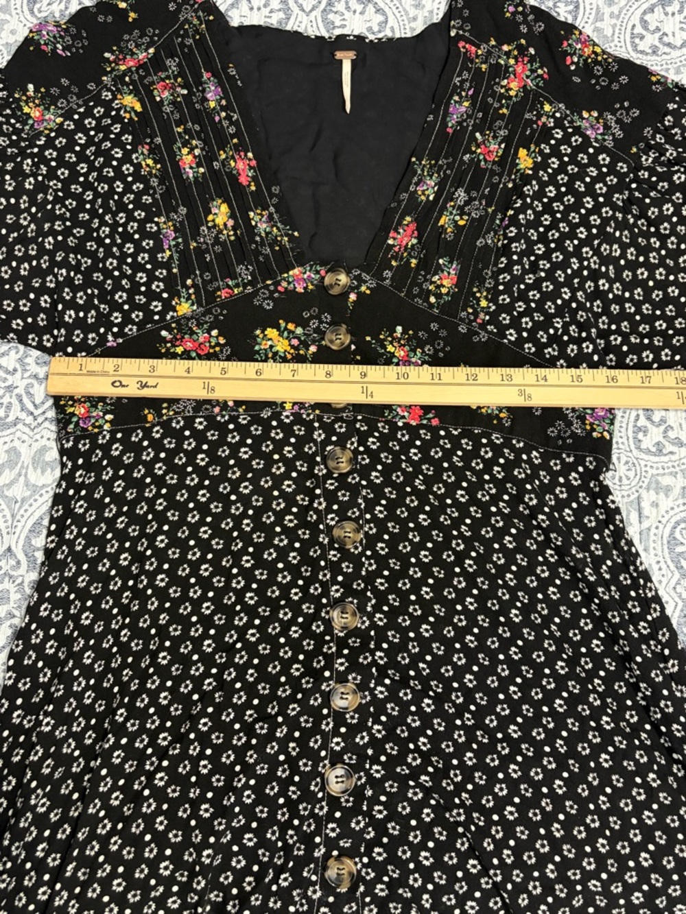 Free People Black Floral Mini Dress - Picture 8 of 13